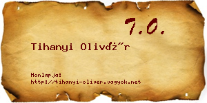 Tihanyi Olivér névjegykártya