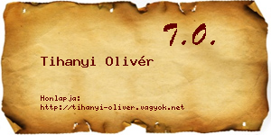 Tihanyi Olivér névjegykártya