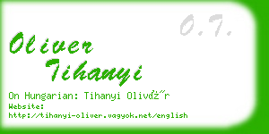 oliver tihanyi business card